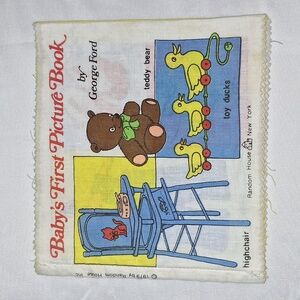 🧸 Baby's First Picture Book by George Ford. 1979 fabric book. Random House.